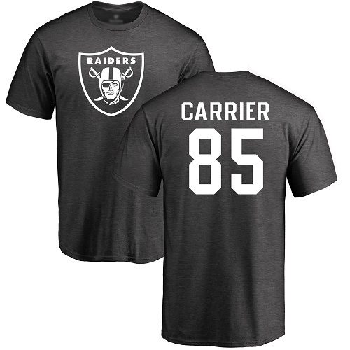 Men Oakland Raiders Ash Derek Carrier One Color NFL Football #85 T Shirt